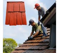 tegole Nuove tegole e Cotto per tetti spioventi per esterni, Coppi per tetti in legno composito per grandi aree, riparazione e decorazione(Red,50pack)