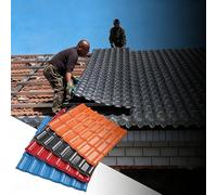 tegole Tegole in resina sintetica ASA PVC, lastre per coperture a forma di bambù ignifughe e impermeabili per costruzione/riparazione e decorazione(Gray,30 pieces)