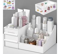 TEGOVE Organizer Trucchi Multifunzione Con 2 Cassetti per Comò, Bagno - Porta Trucco Makeup Con Cassetti