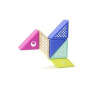 Tegu - Blocchi Magnetici di Legno per Costruzioni - Compagno di Viaggio - Multicolore, 6 pezzi