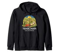 Tehachapi California Retro Railroad Loop Kern Camp Train 661 Felpa con Cappuccio
