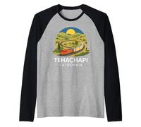 Tehachapi California Retro Railroad Loop Kern Camp Train 661 Maglia con Maniche Raglan