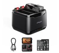 TEHAOUU Hub caricabatterie veloce per Insta360 AcePro2 (non Ace Pro/Ace) con stazione di ricarica della batteria a 3 canali con 3 slot per schede SD Misro e schermo OLED Custodia di ricarica rapida