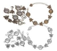 TEHAUX 10 Pezzi bracciale vassoio Braccialetto smussatura annata spazi vuoti braccialetti personalizzati bracciale unisex fornitura di gioielli fai da te vassoio lunetta rotonda lega