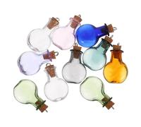 TEHAUX 10 Pezzi Mini Bottiglie di Vetro con Tappo in Sughero per DIY e | Vetro, Formato Compatto, Contenuto Visibile, Uso Versatile per Sabbia e Ufficio Colore Casuale