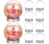 TEHAUX 10 Pezzi Mini Snow Globe 150ml in Pet Trasparente Tappo a Vite