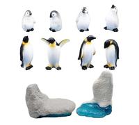 TEHAUX 10 pezzi Miniature Pinguini in Resina per Decorazioni Micro Paesaggio Modelli Animali per Gioco Cognitivo e Decorazione Casa
