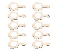 TEHAUX 10 Pezzi Piccolo Specchio in Legno Specchio a Figura Intera guidato Giochi Giochi Bimbe specchiera Trucco Ragazza Muffa Specchio Vuoto per Fai da Te Specchio Dipinto a Mano