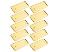 TEHAUX 10 Pezzi Targhetta in Metallo Oro Riutilizzabile con Spilla Bloccante Badge Identificativo Vuoto per Dipendenti Ufficio Distintivo da Lavoro per Team Aziendale