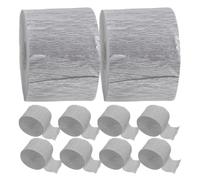 TEHAUX 10 Rotoli Nastri Decorativi in Carta Crespa Argento, Pezzi 3,5 CM | Decorazioni per Matrimoni, Compleanni e Ricorrenze, Taglio su Misura, per Porte e Pareti, Confezione