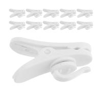 TEHAUX 100 Pezzi Clip per Cavo Auricolare Bianco in Plastica, Morsetti Rotanti per Cuffiette, Facile da Usare per Fissaggio Cavi Auricolari al Colletto