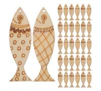 TEHAUX 100 Pezzi Decorazioni in Legno a Forma di Pesce per Atmosfera Estiva, per Progetti Creativi in Asilo e Decorazioni da Parete in Stile Costiero