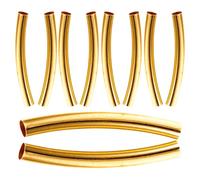 TEHAUX 100 Pezzi Perline Tubo Curvo in Metallo Design Connettore Versatile per Bracciali e Collane Fai da Te Materiali di Oro