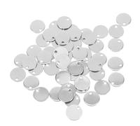 TEHAUX 100pezzi Ciondoli Rotondi Piatti in Acciaio Inossidabile Ciondoli Moneta Vuoti Dischi Vuoti Per Incisione Per Targhette Identificative Ciondolo Per Portachiavi Targhette Portachiav