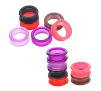 TEHAUX 12 Pezzi Anelli in Silicone per Protezione Dita da Taglio, Facili da Installare, Accessori per Forbici da Toelettatura Animali, per Uso Professionale