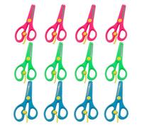 TEHAUX 12 Pezzi Forbici di Sicurezza per Punta Arrotondata in Acciaio Inox e Manico Ergonomico in Pp, Impugnatura Comoda per Creazioni Artistiche e Scrapbooking DIY Colore Colore Casuale