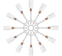 TEHAUX 12 Pezzi Portachiavi Mini Barattoli di Vetro 5ml con Coperchio in Metallo per Messaggi, Stoccaggio Stelle Portafortuna, per Regali e Bomboniere