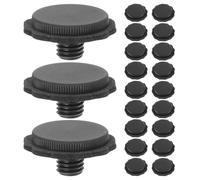 TEHAUX 12 Set Tappo Sostitutivo per Ombrello Pieghevole e Bastone 6+8 MM | Plastica Nera, Rondella e Guarnizione Incluse, Riparazione Portatile per Stabilità delle Stecche