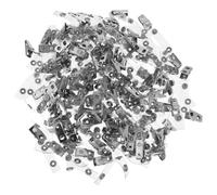 TEHAUX 120 Pezzi Clip Badge Metallo con Cinghie PVC Trasparente Doppio Foro Portabadge Resistente per Carte Id Scuola Ufficio Clip Fissa Sicura per Targhe Lavoro