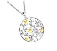 TEHAUX 1pezzi Collana di San Ciondolo Pianta Bicolore Decorazione alla Moda Catena Lunga Gioielli Eleganti e Leggeri