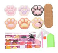 TEHAUX 1set Sottobicchieri Forma Di Zampa Di Gatto Con Kit Di Pittura Diamante Sottobicchieri Decorativi Per Casa Facili Da Realizzare Adatti Per Tutti Di Creatività