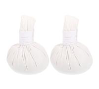 TEHAUX 2 Palline di Massaggio Erboristiche Cinesi Colore Bianco per Moxibustione e Massaggi, Tessuto di Cotone per Varie Occasioni Relax e