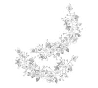 TEHAUX 2 Pezzi Accessorio per Chioma da Sposa Fiori in Argento e Foglie in Lega, Realizzato a Mano in Argilla Polimerica, Design Raffinato per Matrimoni e Prom