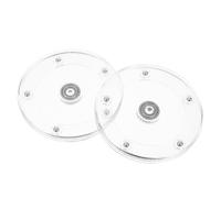 TEHAUX 2 Pezzi Base Rotante Trasparente con Cuscinetto Silenzioso per Piatto Girevole Supporto Versatile per Esposizione Cucina e Tavolo