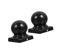 TEHAUX 2 Pezzi Copritesta per Recinzione Ferro Nero Tappi Sferici Decorativi Resistenti Alle Intemperie per Quadrato Finiture Metalliche Eleganti per Recinzioni Esterne