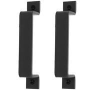 TEHAUX 2 Pezzi Maniglia per Porta Scorrevole, Design Doppio Lato | Base Allargata, Superficie Resistente alla Ruggine, Bordi Lisci, per Garage e Porte in Legno, Vite