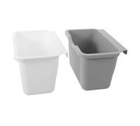 TEHAUX 2 Pezzi Pattumiera da Appendere a Parete in Plastica Bianca per Organizzare Strumenti e Mantenere Ordinato lo Spazio nel Bagno o Centro Estetico