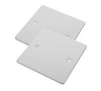 TEHAUX 2 Pezzi Placche di Copertura per Prese Elettriche in Acciaio Inossidabile Resistente Piastra Quadrata Vuota per Interruttori con Viti Facile Installazione e Sicurezza Argento
