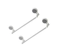 TEHAUX 2 pezzi Porta Asciugamani e Supporto per Coperchi Pentole in Acciaio con Ventosa senza Tracce Mensola Salvaspazio per Cucina e Bagno da Colore Bianco