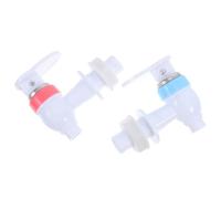 TEHAUX 2 Pezzi Ricambio Rubinetto per Dispenser Acqua Valvole Rosso e Blu Integrate, Attacco a Vite 14,8mm in Pp per Erogatore Acqua Fredda e Calda