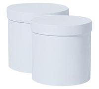 TEHAUX 2 Pezzi Scatole Rotonde, Scatola Rotonda Da Fiori Scatole Rotonde Con Coperchio 5.5 x 5.5 Di Cartone Di Carta Da 5 Pollici Scatola Di Fiori Rotonda Bianca Per Accessori