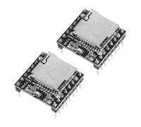 TEHAUX 2 Pezzi Scheda Audio Mp3 Mini Nera Compatibile con Arduino e Batterie Aa, Plastica Resistente per Progetti Audio Portatili con Controllo Volume Regolabile