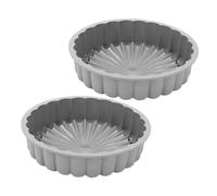 TEHAUX 2 pezzi Stampi Torta Rotondi in Silicone Alimentare Resistente C Stampo Charlotte Pan per Dolci Forme Antiaderenti per Forno per Torte Cheesecake e Shortcake