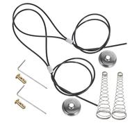 TEHAUX 2 Set Chiavistello per Cancello con Cavo di Trazione in Acciaio Inox Accessorio Resistente per Porte e Recinzioni da Adatto per Cancelli in Vinile e