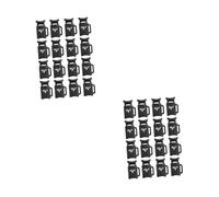 TEHAUX 2 Set Fibbia di Regolazione Tappo Terminale della Fune Blocco del Cavo Scorrevole A Levetta di Fine Corsa Bottoni A Chiusura Scorrevole Monoforo Plastica Black 50 Pezzi*2