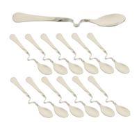 TEHAUX 20 pezzi Cucchiaini Curvi in Acciaio Inossidabile per Caffè e Dessert Manico Lungo Superficie Liscia Facile da Pulire Cucchiaini Delicati Resistenti e Lucidi per Bevande e Dolci