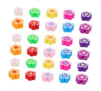 TEHAUX 200 Pezzi Blossom Polymer Clay Beads Kit per Gioielli Fai da Te Mini Charms Leggeri e Resistenti per Braccialetti Collane Orecchini Colorati