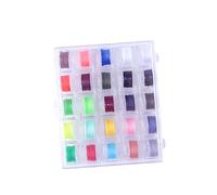 TEHAUX 25 Pezzi Bobine Trasparenti con Filo per Macchina da Cucire Domestica Organizer Plastica per Cucito Spoline Resistenti e Colorate per Progetti di Cucito Vari
