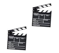 TEHAUX 2pezzi Clapboard Cinematografico Nera Legno Per Riprese Film Accessorio Regia Per Scena Tv e Video Per Studenti e Appassionati Di Cinema Compatte Design Pratico e Decorativo