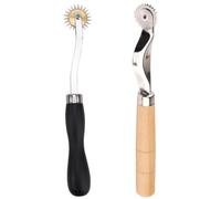 TEHAUX 2pezzi Wooden Handle Tracing Wheel Professional And Pounce Wheel for Sewing Patterns Easy to Use Leather And Fabric Marking Tool