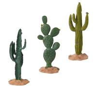 TEHAUX 3 Pezzi Cactus Artificiale Decorativo da Tavolo in Pvc