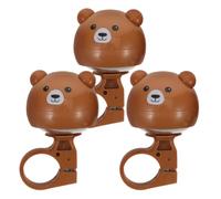 TEHAUX 3 Pezzi Campanello per Bicicletta a Forma di Orso Cartone | Plastica, Suono Nitido ad Alto Volume, Rotazione a 360°, per Monopattino e Ride On Toys