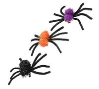 TEHAUX 3 Pezzi Clip per Chioma Ragno Peloso per Halloween, Design Realistico in Plastica Soffice, Comodo da Indossare, Accessori per Cosplay e Feste di Ruolo