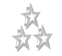 TEHAUX 3 pezzi Spilla Stella Punte con Strass Brillanti in Lega da Fermaglio Elegante per Giacche Camicie e Sciarpe Accessorio Versatile per Donna e Eventi Speciali