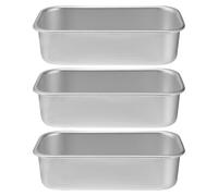 TEHAUX 3 pezzi Teglia da Forno per Pane e Torte Resistente Alte Temperature Stampo Quadrato per Casa e Pasticceria Professionale Facile da Pulire e Durevole in Inossidabile