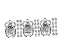 TEHAUX 3 Set Artigianato Che Fa Il Fascino Dell'orecchino Collana Chiave Per Argento Fare Anello Ciondolo Anello Pendente Fascino Egiziano Ciondolo Lega Silver 20 Pezzi * 3
